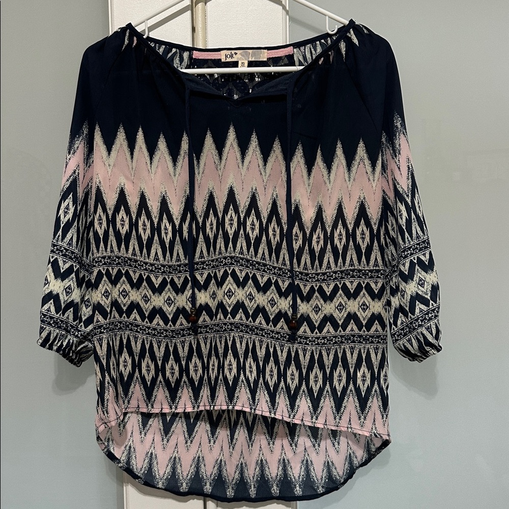 Jolt 3/4 Sleeve Women’s Sheer Top XS